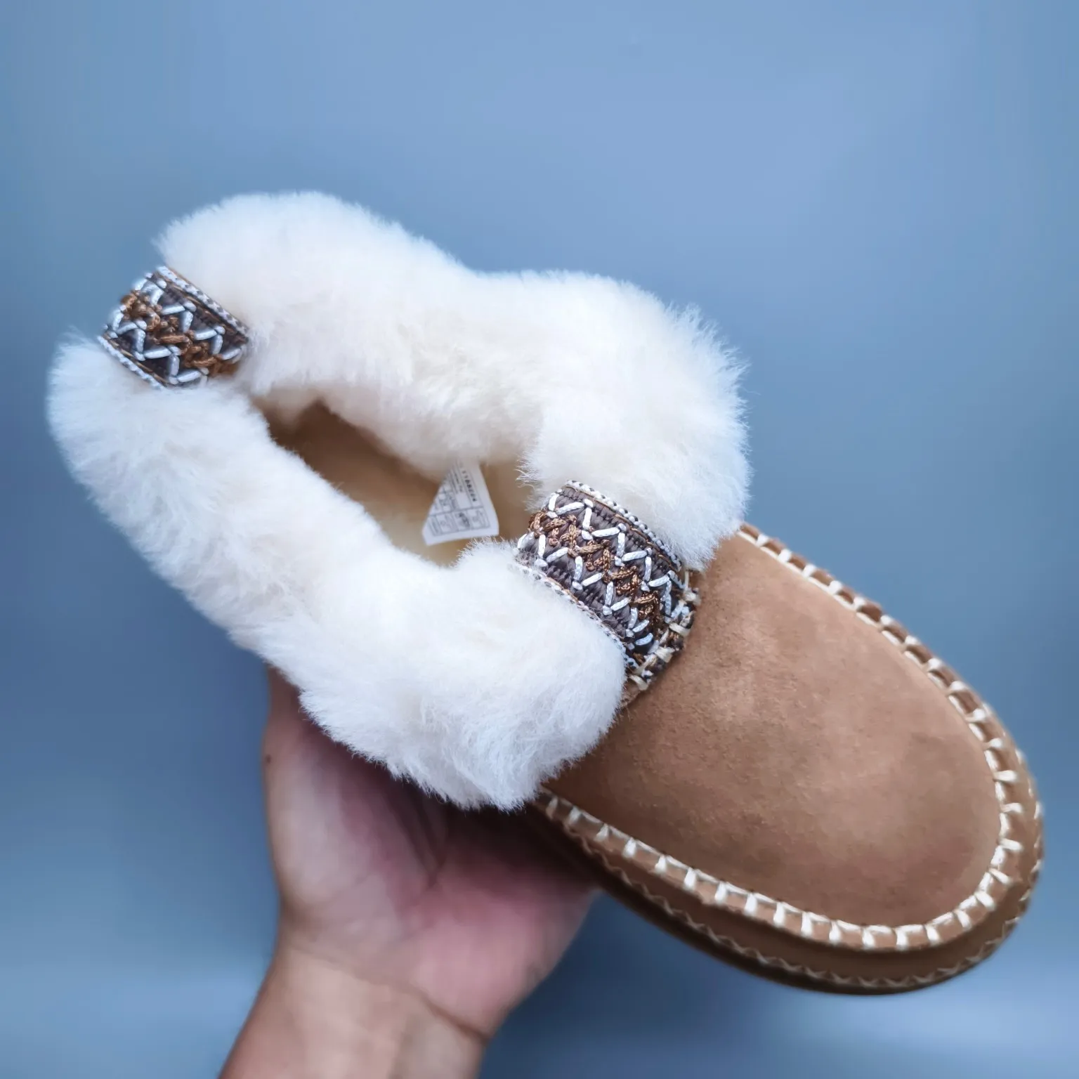 💰480 UGG sheepskin all-in-one snow boots for women 8224 suede trendy style Color: Maroon Antelope Brown Size: 35-40